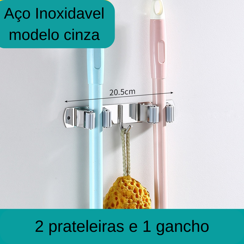 Suporte de Vassoura Montável - Organizador de Ferramentas em Aço Inoxidável para Casa - Promoção + Frete Grátis !!!